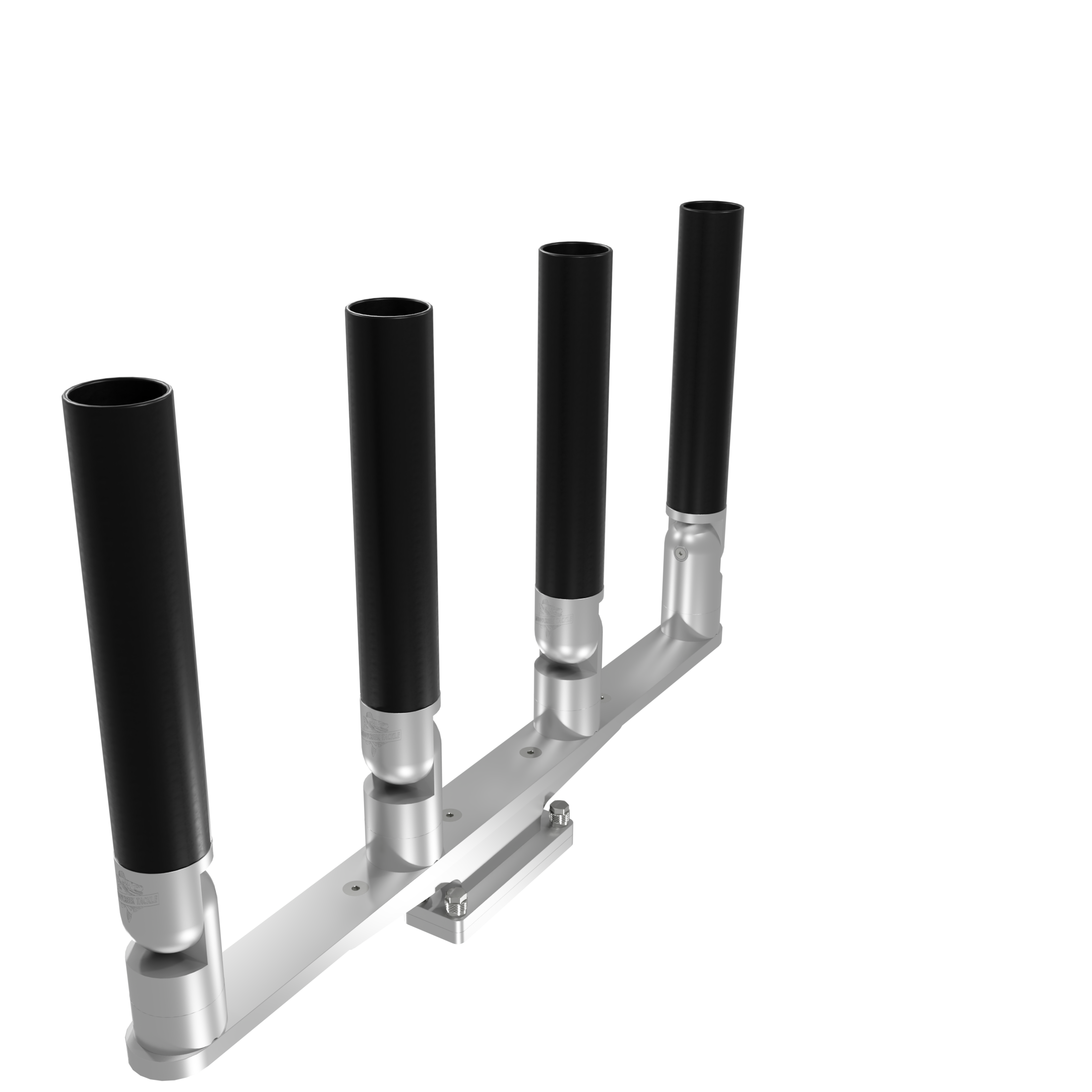 QUAD HORIZONTAL TREE ROD HOLDER WITH SKINNY GUNWALE MOUNT