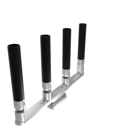 QUAD HORIZONTAL TREE ROD HOLDER WITH SKINNY GUNWALE MOUNT