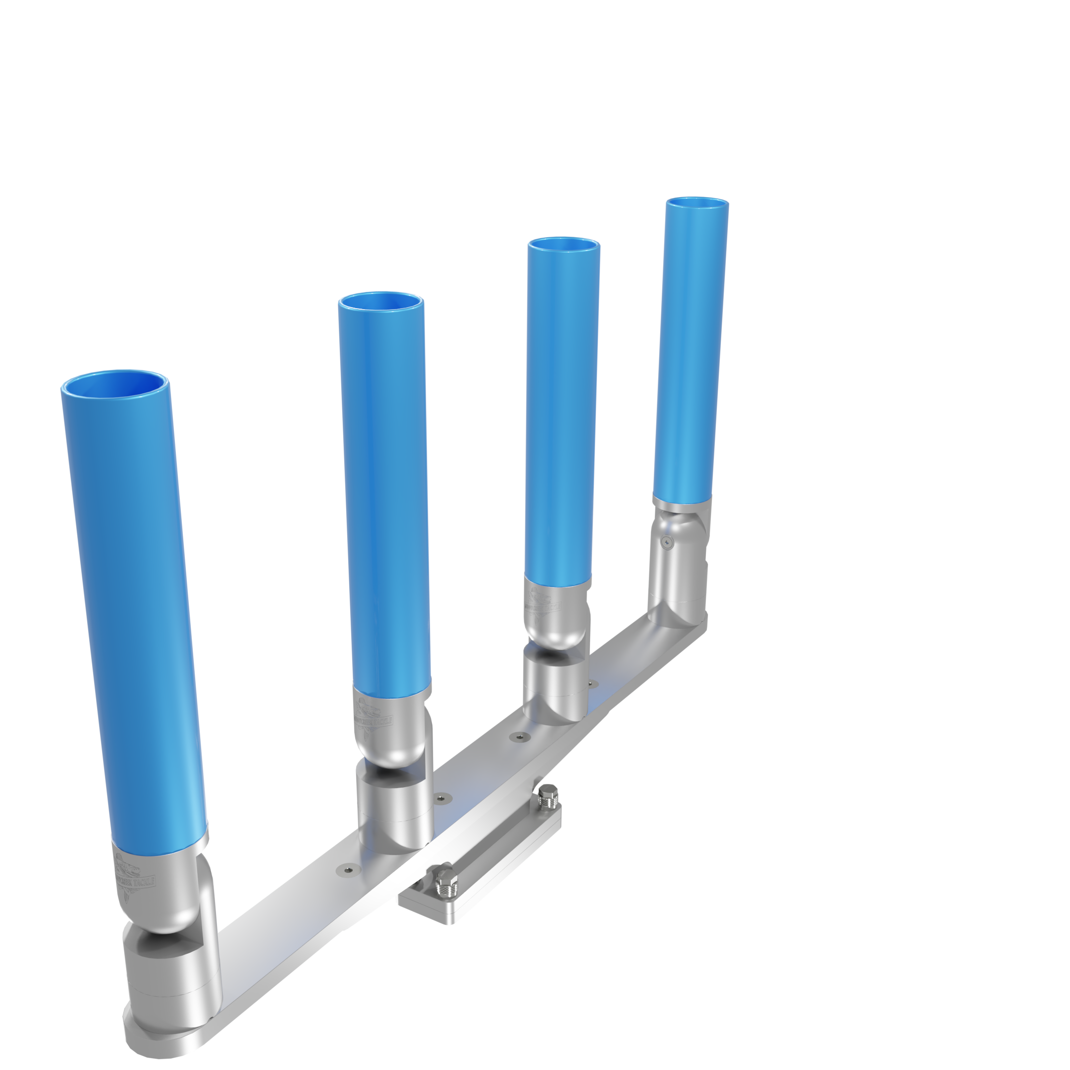 QUAD HORIZONTAL TREE ROD HOLDER WITH SKINNY GUNWALE MOUNT