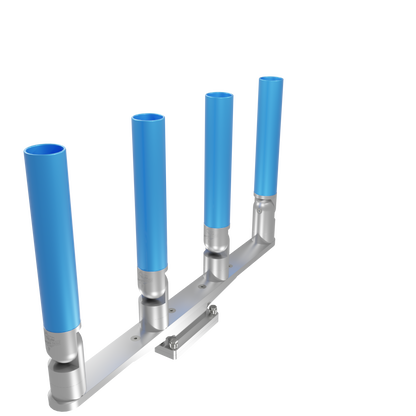 QUAD HORIZONTAL TREE ROD HOLDER WITH SKINNY GUNWALE MOUNT