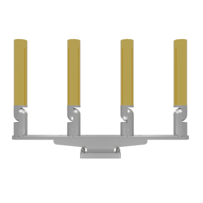 QUAD HORIZONTAL TREE ROD HOLDER WITH SKINNY GUNWALE MOUNT