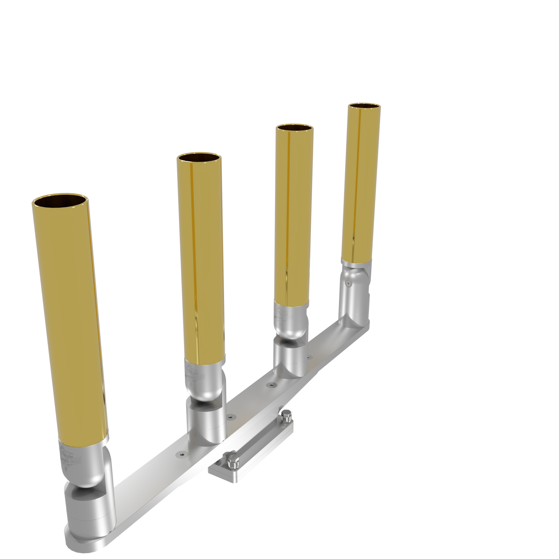 QUAD HORIZONTAL TREE ROD HOLDER WITH SKINNY GUNWALE MOUNT