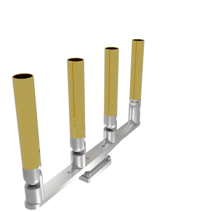 QUAD HORIZONTAL TREE ROD HOLDER WITH SKINNY GUNWALE MOUNT