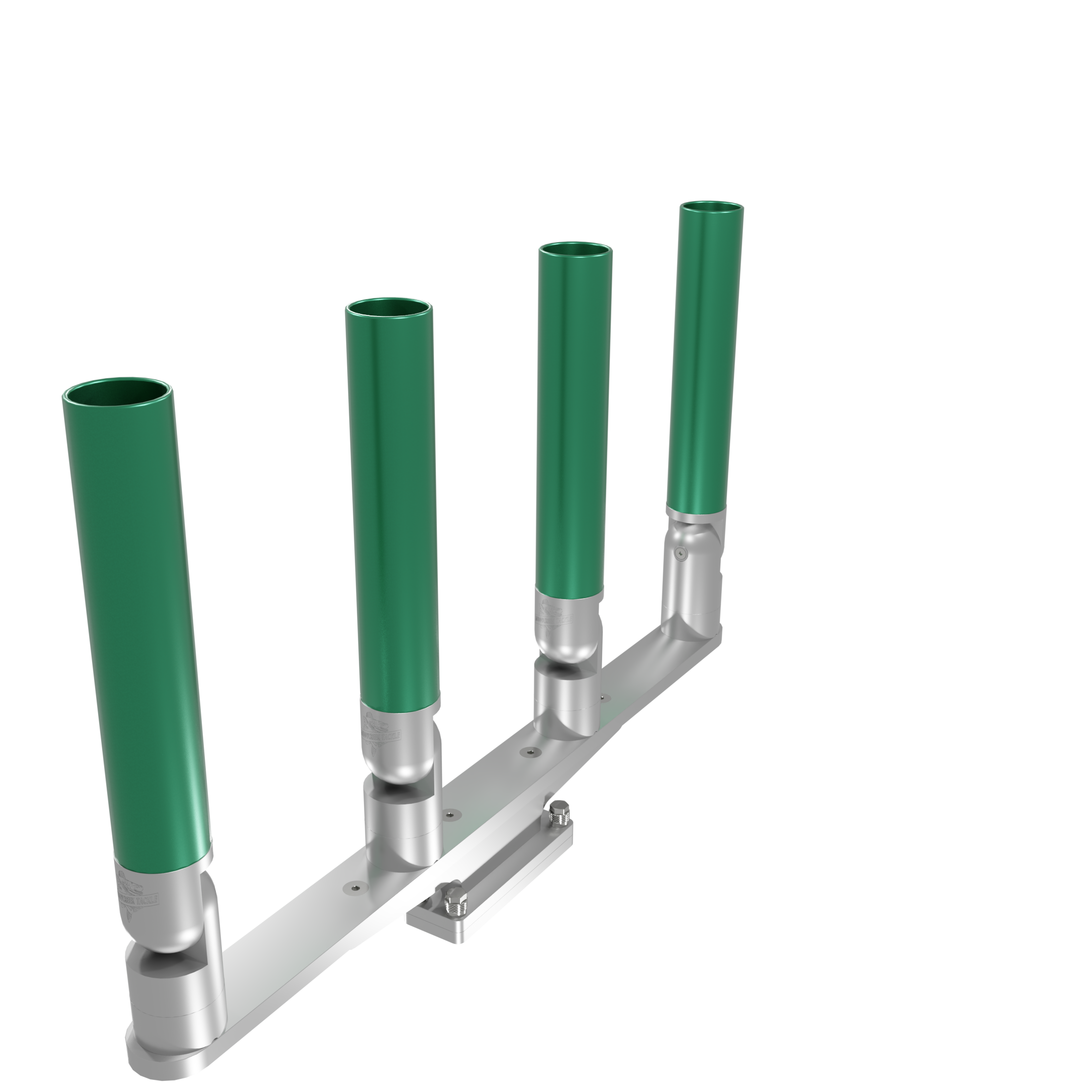 QUAD HORIZONTAL TREE ROD HOLDER WITH SKINNY GUNWALE MOUNT