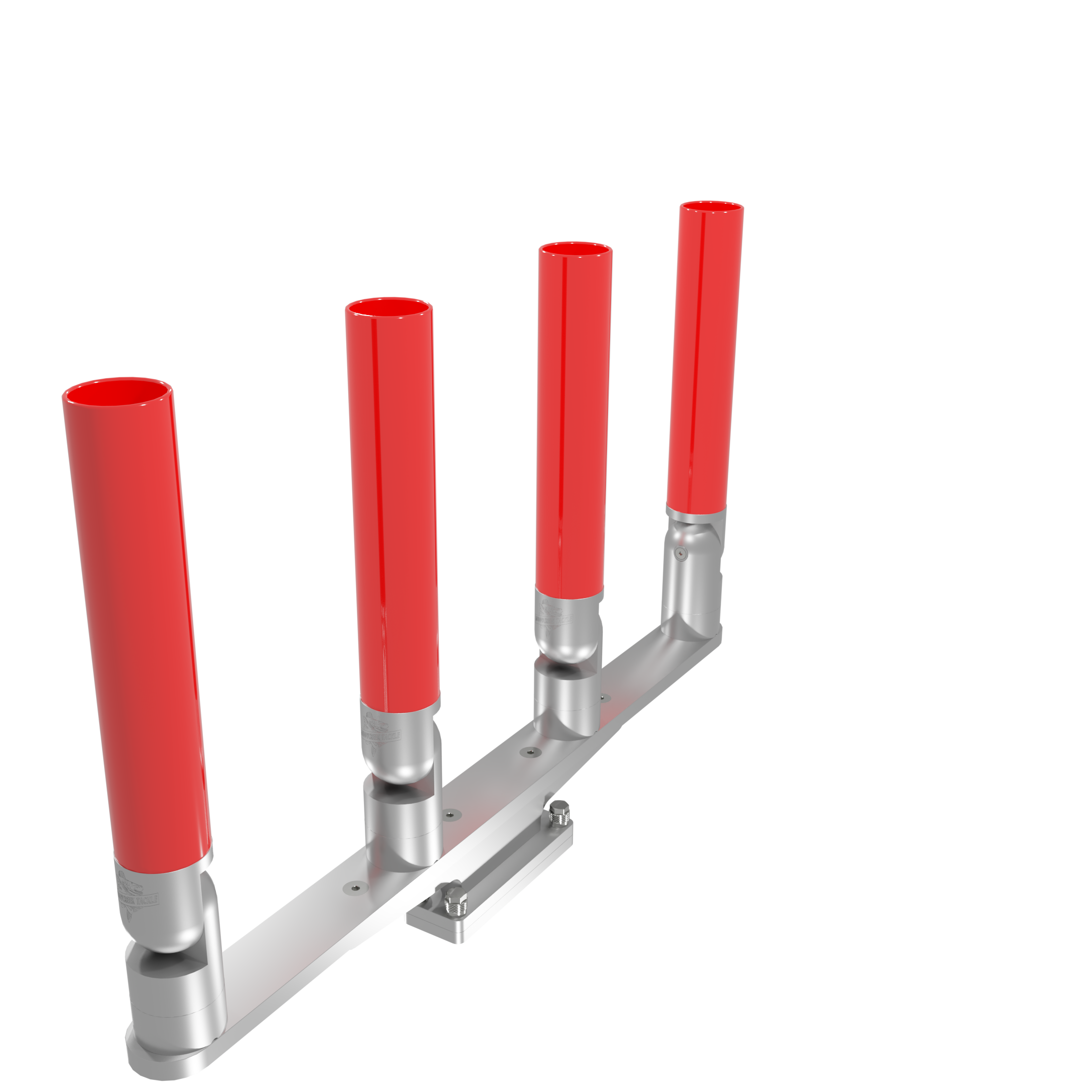 QUAD HORIZONTAL TREE ROD HOLDER WITH SKINNY GUNWALE MOUNT