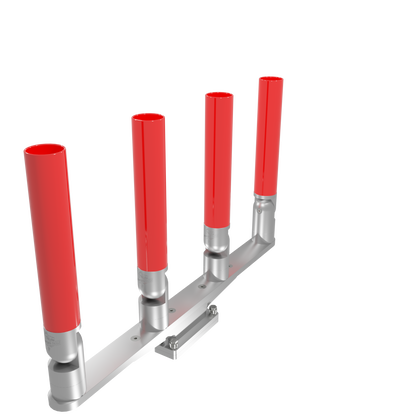 QUAD HORIZONTAL TREE ROD HOLDER WITH SKINNY GUNWALE MOUNT