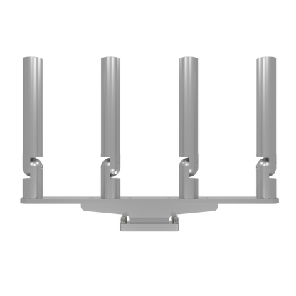 QUAD HORIZONTAL TREE ROD HOLDER WITH SKINNY GUNWALE MOUNT