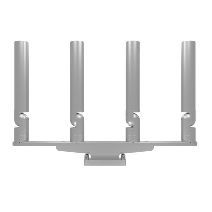 QUAD HORIZONTAL TREE ROD HOLDER WITH SKINNY GUNWALE MOUNT