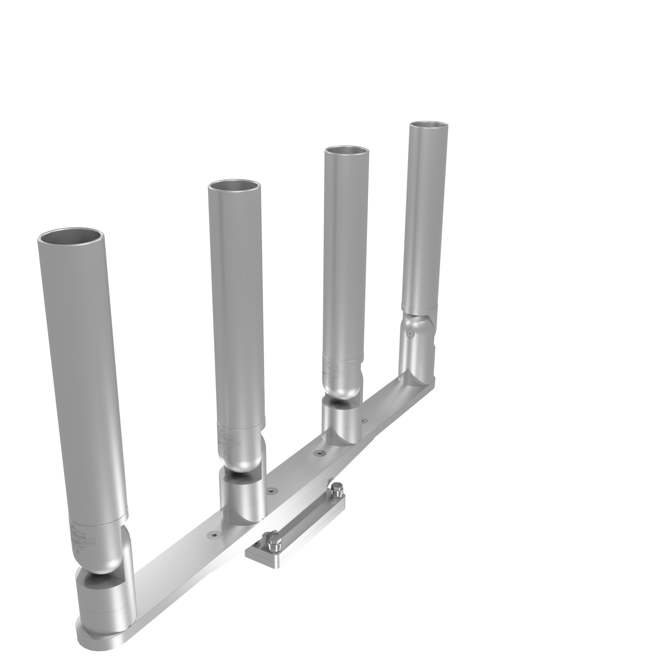 QUAD HORIZONTAL TREE ROD HOLDER WITH SKINNY GUNWALE MOUNT