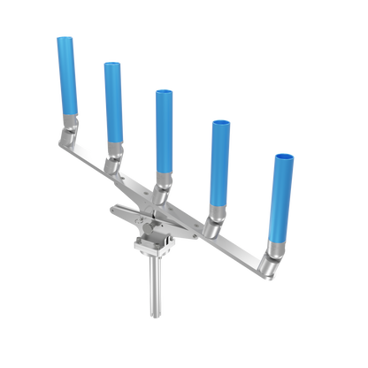 QUINT ARTICULATING TREE ROD HOLDER WITH GIMBAL