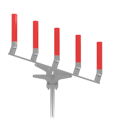 QUINT ARTICULATING TREE ROD HOLDER WITH GIMBAL