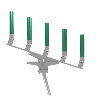 QUINT ARTICULATING TREE ROD HOLDER WITH GIMBAL