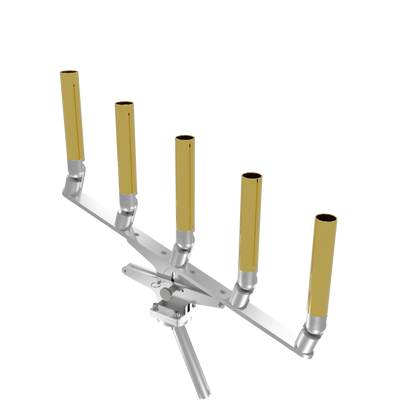 QUINT ARTICULATING TREE ROD HOLDER WITH GIMBAL