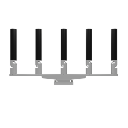 QUINT HORIZONTAL TREE ROD HOLDER WITH SKINNY GUNWALE MOUNT