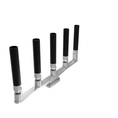 QUINT HORIZONTAL TREE ROD HOLDER WITH SKINNY GUNWALE MOUNT