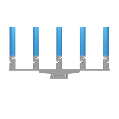 QUINT HORIZONTAL TREE ROD HOLDER WITH SKINNY GUNWALE MOUNT