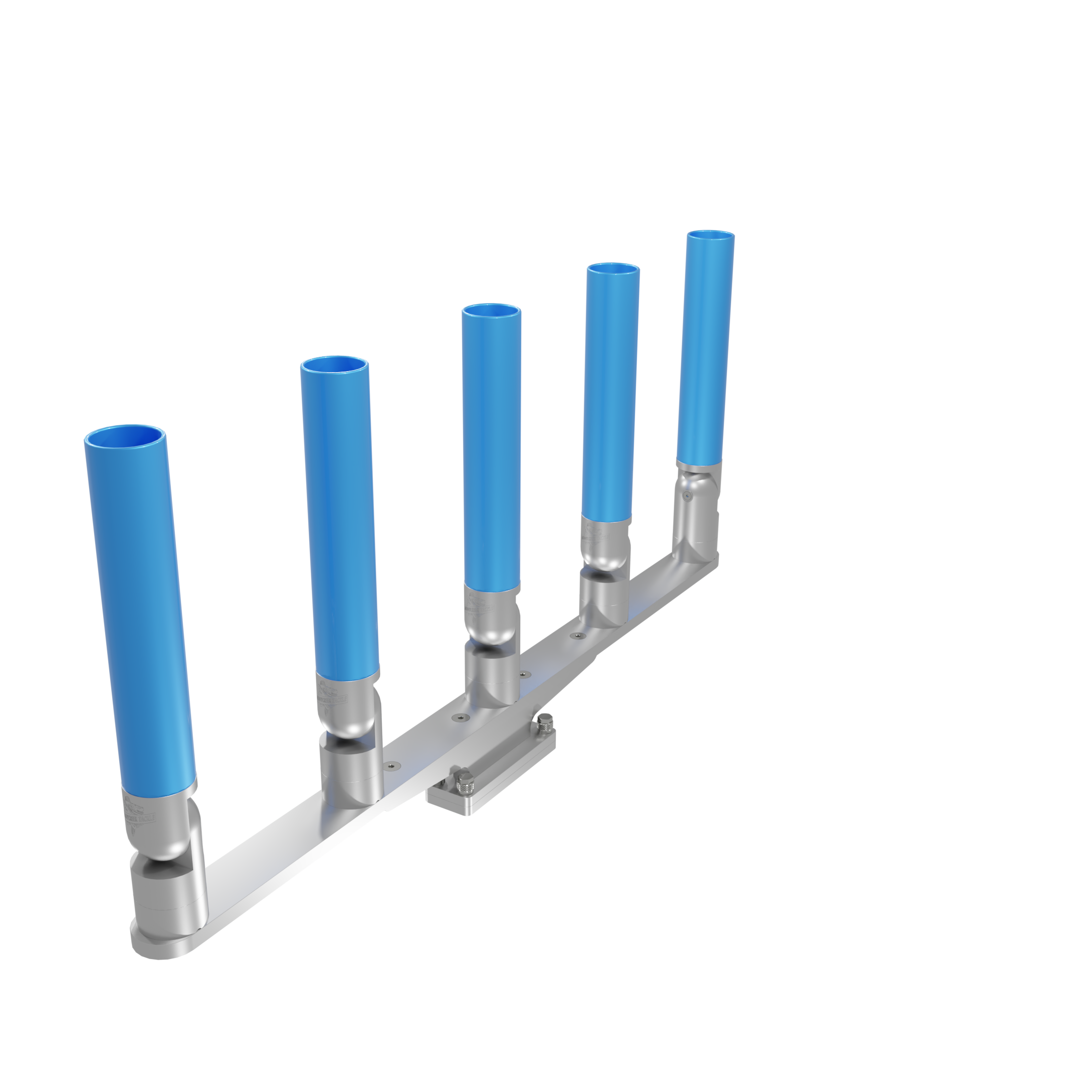 QUINT HORIZONTAL TREE ROD HOLDER WITH SKINNY GUNWALE MOUNT