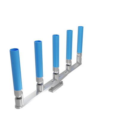 QUINT HORIZONTAL TREE ROD HOLDER WITH SKINNY GUNWALE MOUNT