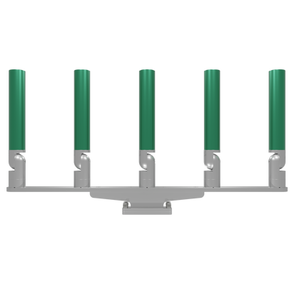 QUINT HORIZONTAL TREE ROD HOLDER WITH SKINNY GUNWALE MOUNT