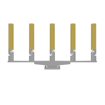 QUINT HORIZONTAL TREE ROD HOLDER WITH SKINNY GUNWALE MOUNT
