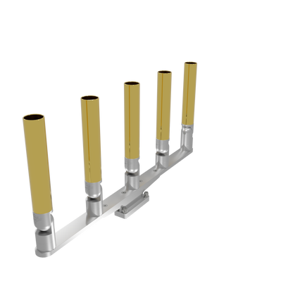 QUINT HORIZONTAL TREE ROD HOLDER WITH SKINNY GUNWALE MOUNT