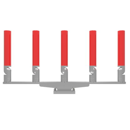 QUINT HORIZONTAL TREE ROD HOLDER WITH SKINNY GUNWALE MOUNT