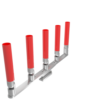 QUINT HORIZONTAL TREE ROD HOLDER WITH SKINNY GUNWALE MOUNT