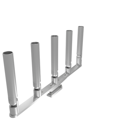QUINT HORIZONTAL TREE ROD HOLDER WITH SKINNY GUNWALE MOUNT