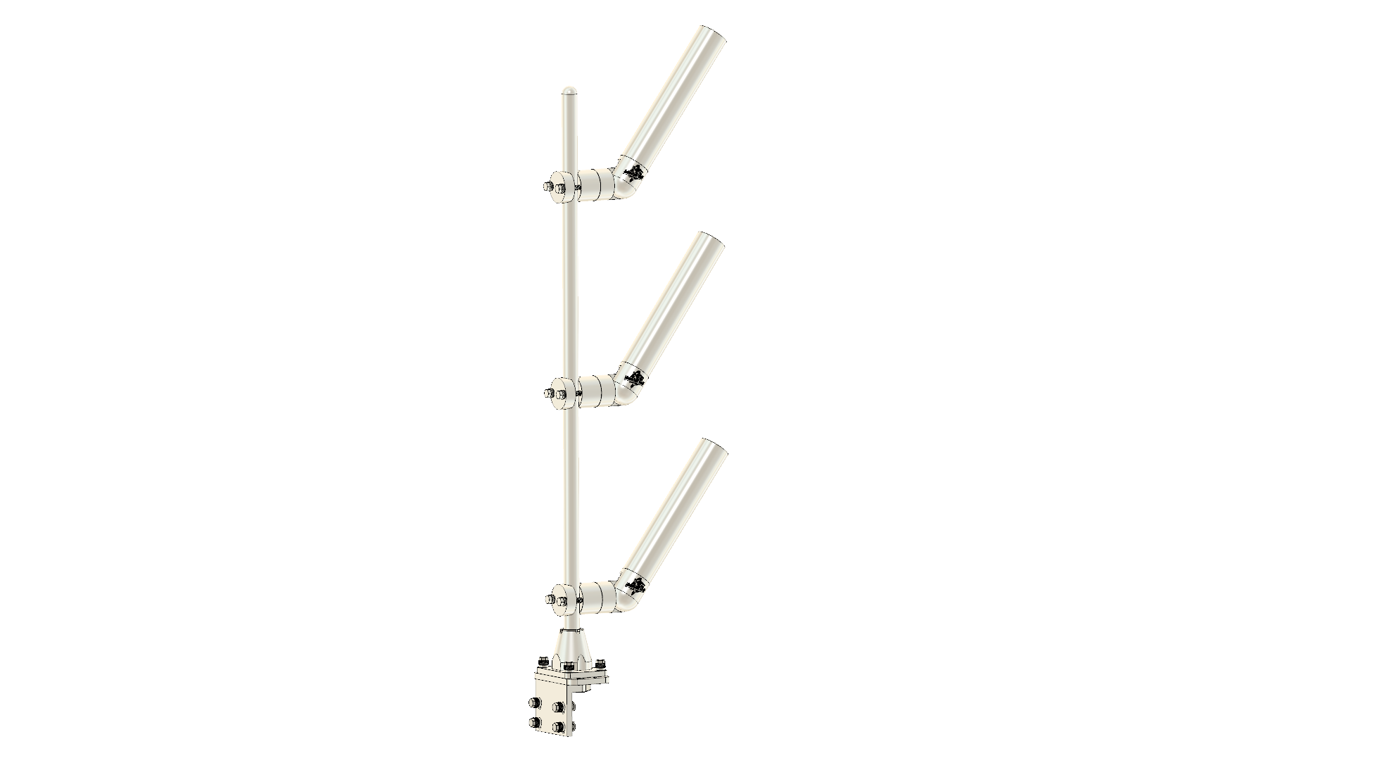 TRIPLE VERTICAL TREE WITH ROD HOLDERS MOUNT AT 36" HIGH